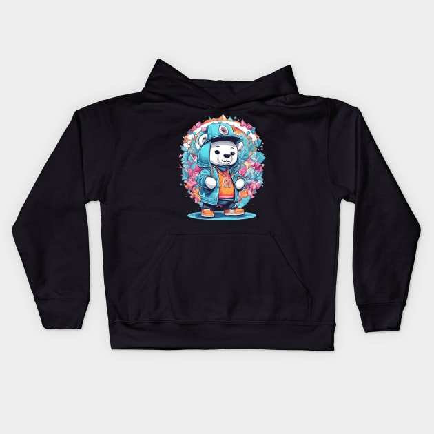 DJ Bear Kids Hoodie by animegirlnft